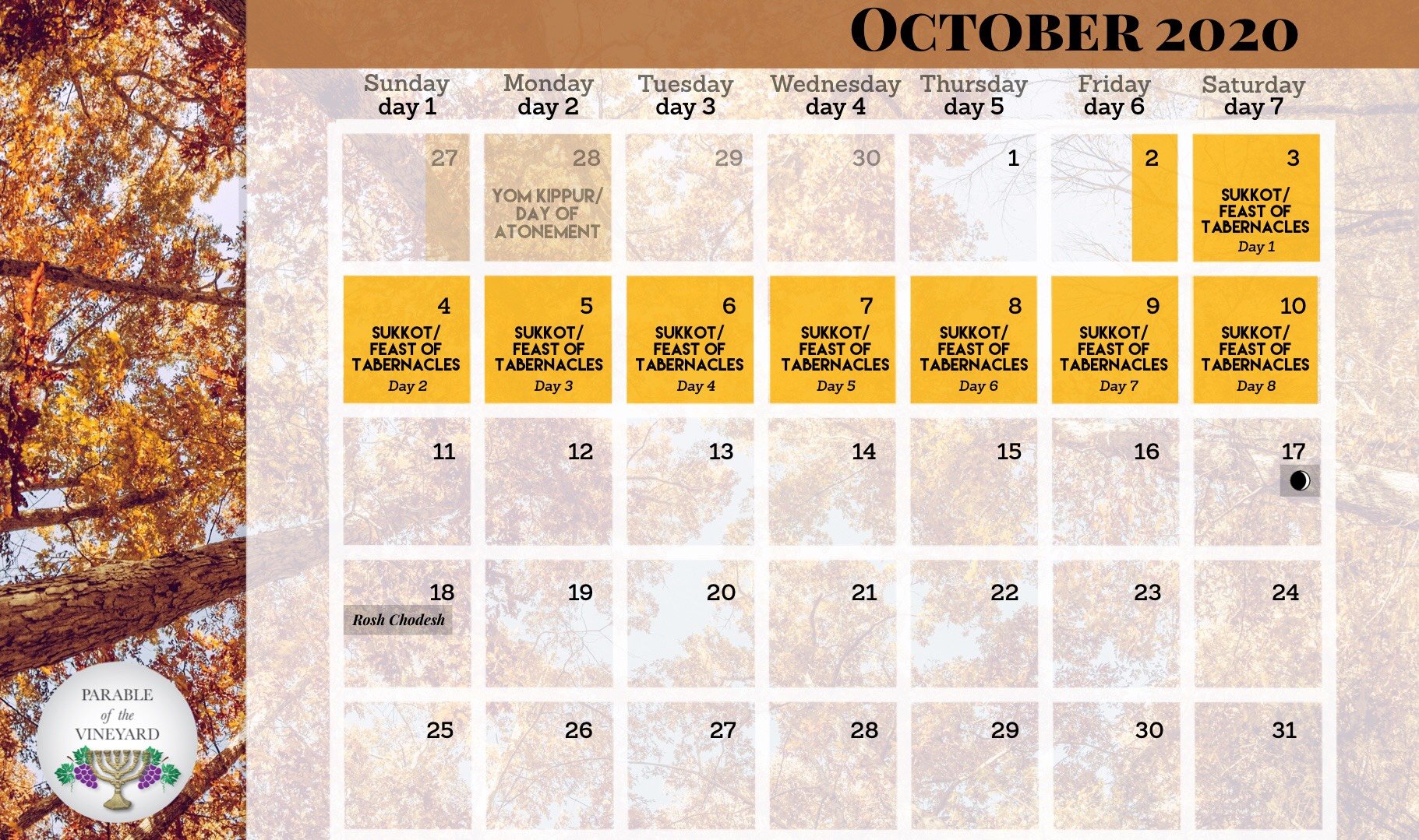 Calendar Parable of the Vineyard